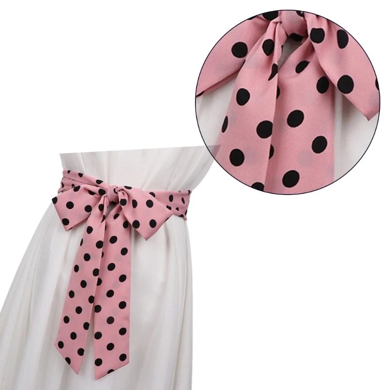 Dot Print Waist Belt/Thin Scarf/Necktie for Ladies Business Necktie Suits Female Dropship