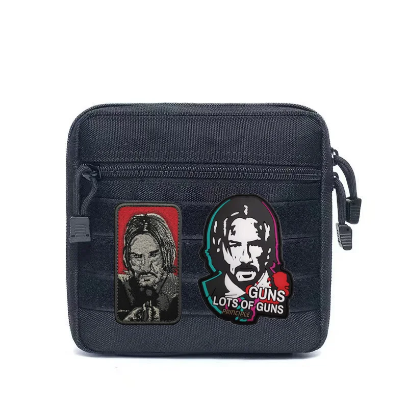 PVC Rubber Patch BABA YAGA John Wick Badge Reeves Head Embroidered Cloth Patch Backpack Patches for Clothing