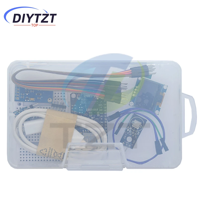 DIYTZT ESP8266 Weather Station Kit TZT Temperature Humidity OLED Display Module Breadboards NodeMcu V3 CH340 For Aarduino
