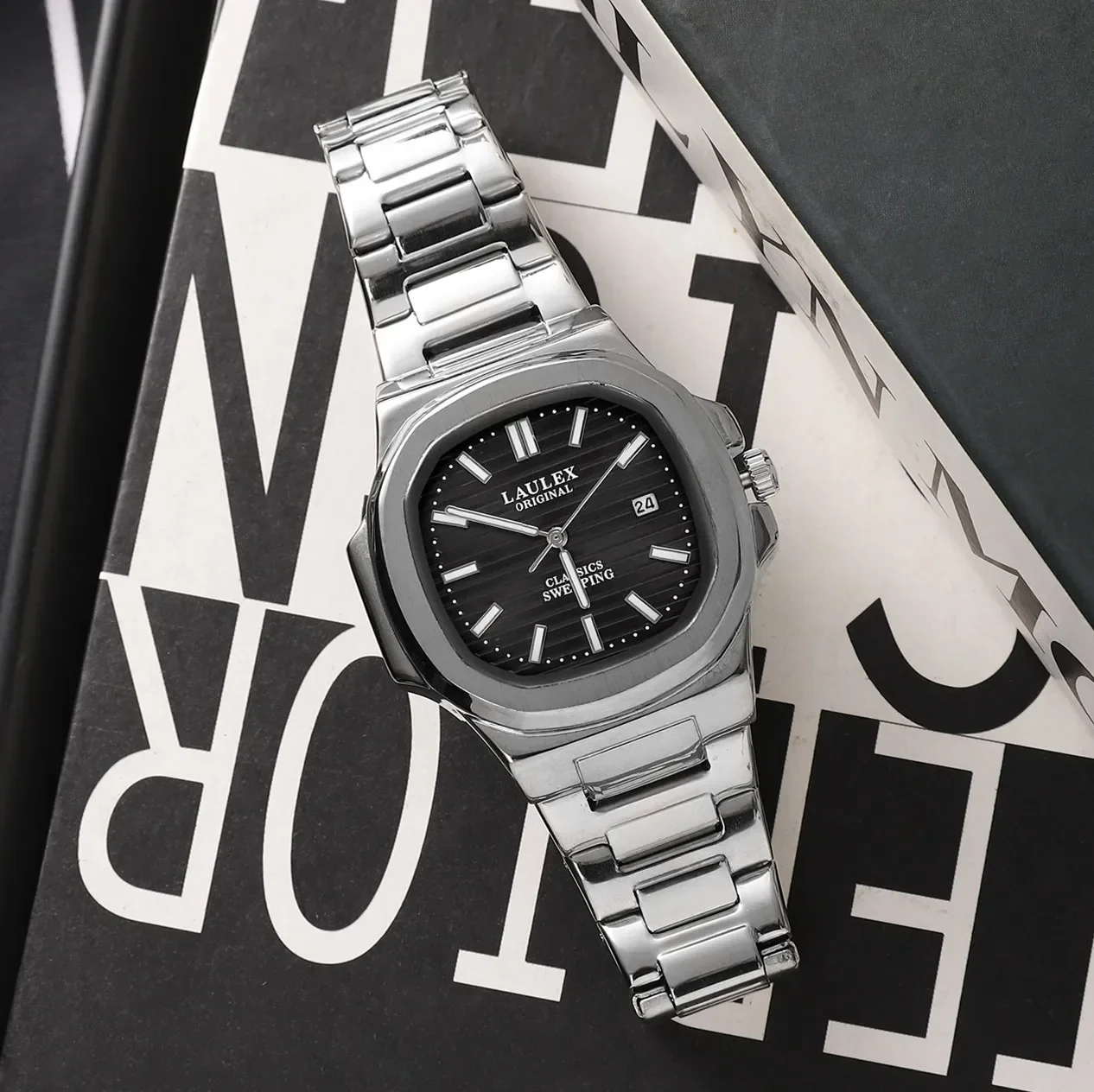 2024LAULEX Аутентичные роскошные лучшие бренды серии Модные деловые спортивные полностью автоматические кварцевые часы с календарем Кварцевые часы