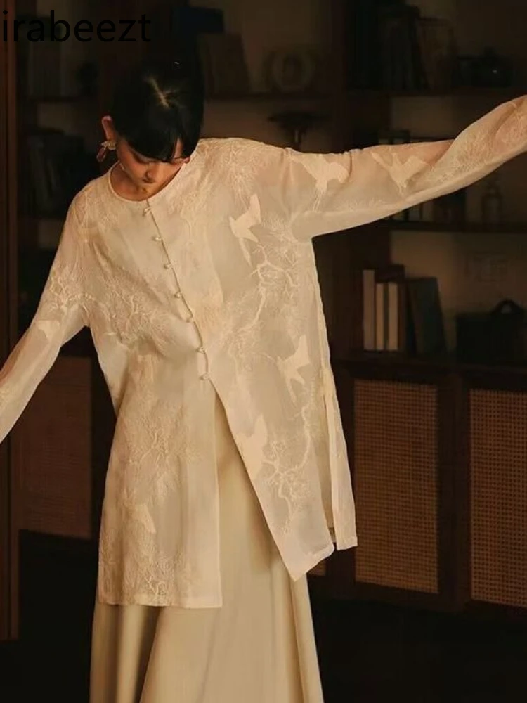 

Women's Sun Protection Long Shirt Dress Boho Summer Tops Embroidery Loose Fit Casual Lightweight Breathable Charming Dresses