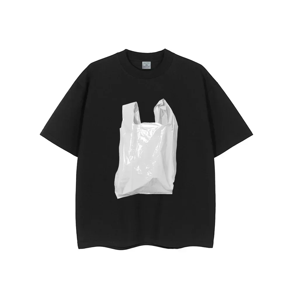 Cotton T Shirts Summer Eco bag Print Short Sleeve Men T Shirt Teenager Vintage Fashion Harajuku Oversized Top High Street Tees