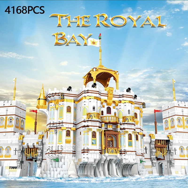 

4168PCS Royal Bay Castle Building Blocks Medieval Vintage City Scape Construction Model Bricks Toys Creative Gifts for Children