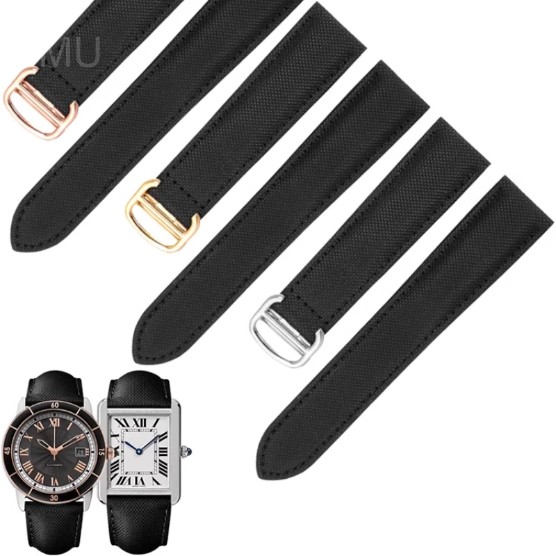 For Cartier Black Bay Tank 18 20mm Waterproof Canvas Watch Strap Corrosion-Resistant Buckle Ergonomic Design Bands for Sports