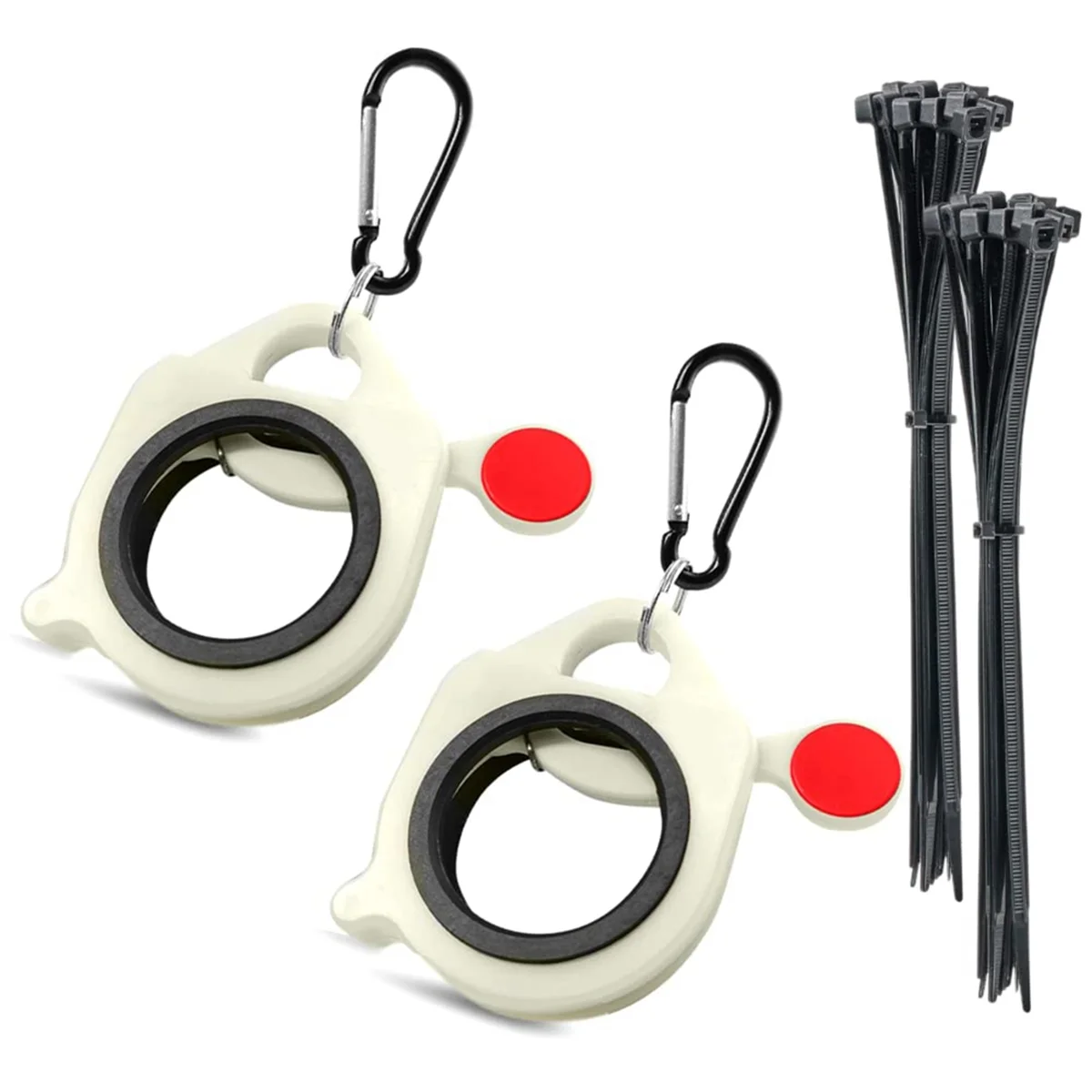 Organizer per fascette con cerniera per cavi da 2 pezzi-per fascette e fascette in metallo per impieghi gravosi, supporto per fascette con cerniera per cintura degli attrezzi con fascette per cavi da 20 pezzi