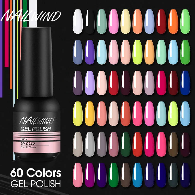 NAILWIND-Verhéritage à Ongles Mini, Bouteille en Plastique, Couche de Finition Brillante, Gel, Agent de Polissage, Lampe UV, Colle à Ongles, Bricolage, 8ml