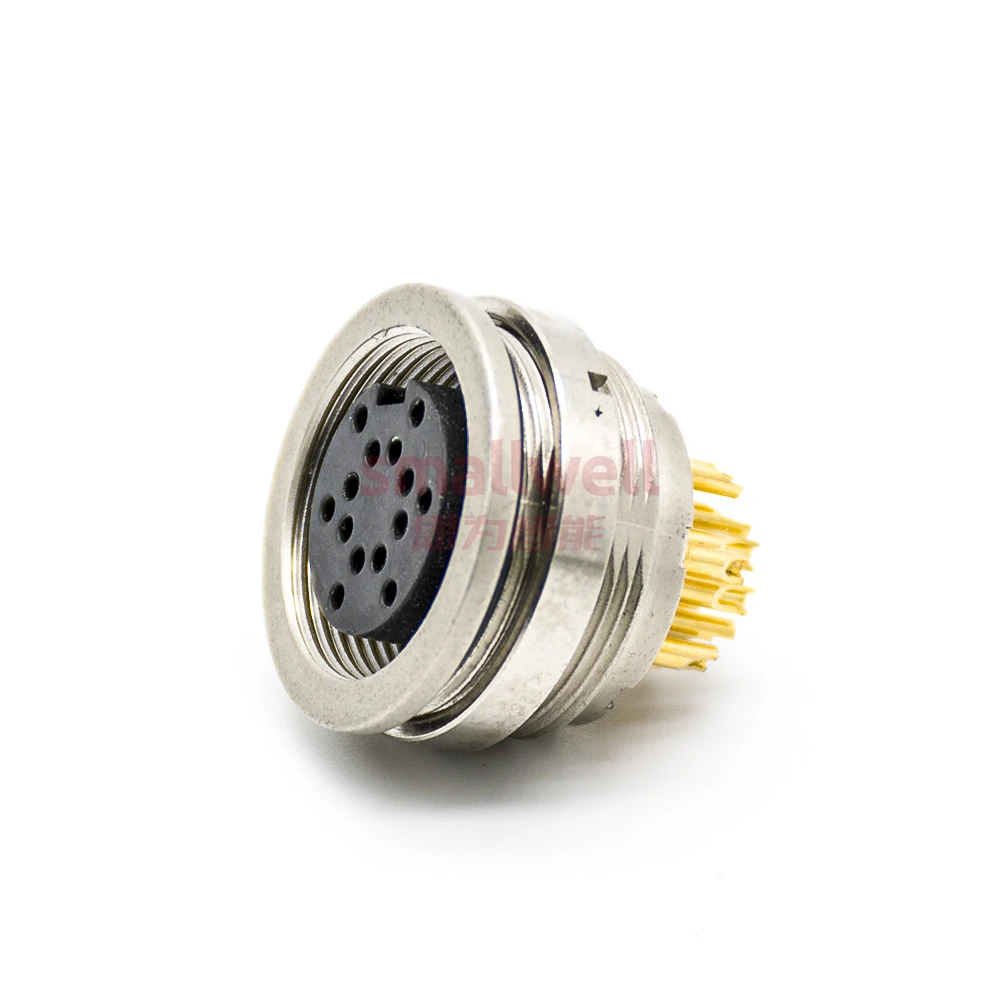 M16 14 core A buckle hole panel installation socket board after installation unshielded welding board size M18 × 0.75