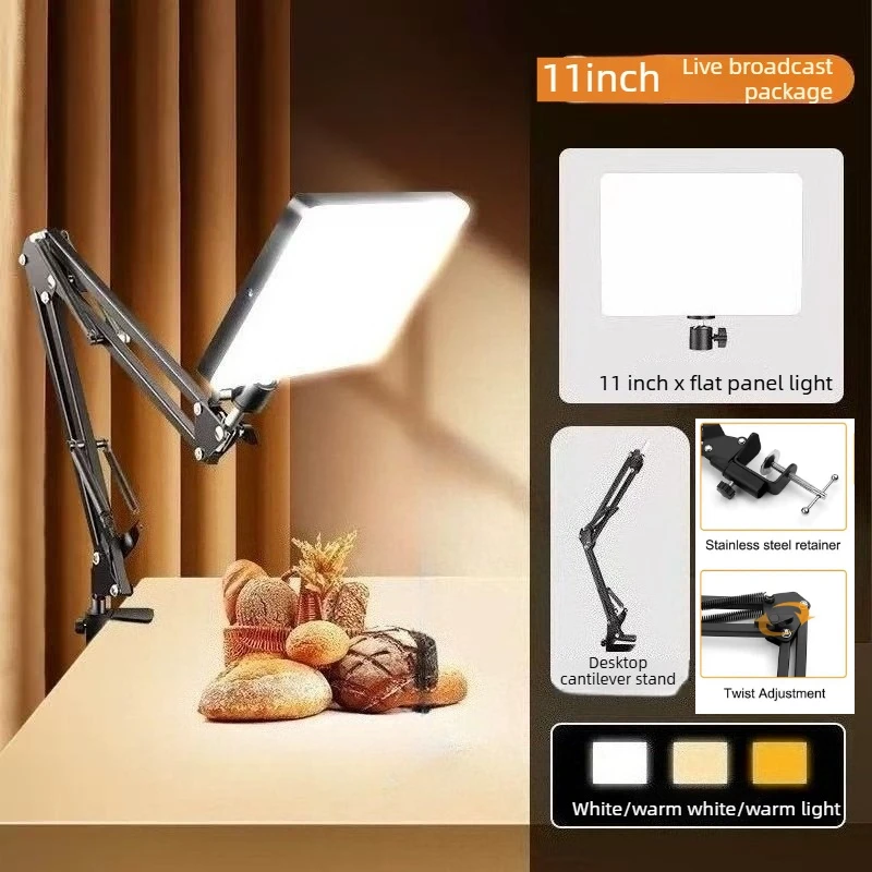 

LED Photography Light Selfie Lights Conference Lighting Photo Studio Lamp With Scissor Arm Stand For Zoom YouTube Live Streaming