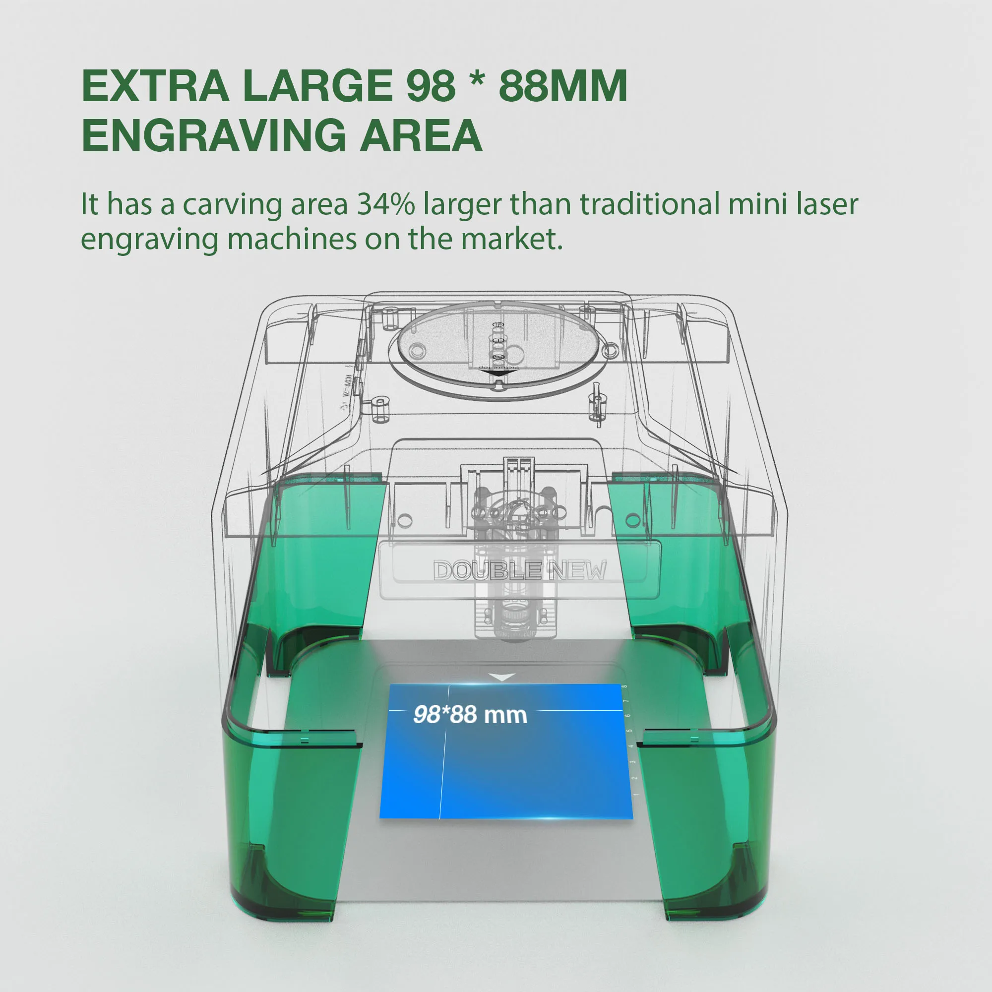 Мини-лазерный гравер 3 Вт, портативный логотип, текстовый узор, принтер для меток для домашних животных, деревообработка, деревообрабатывающий лазерный гравировальный станок, рабочая зона 98x88 мм