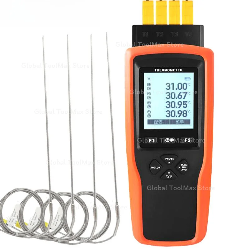 4-Channel Thermocouple Temperature Meter YET-640X 640L Data Logger Industrial Thermometer with Graph