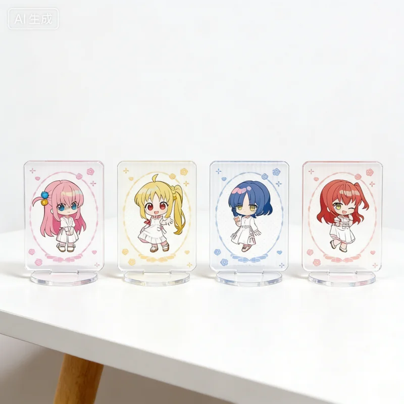 Bocchi the Rock White dress version & Black dress version Q-style rectangle Acrylic Stand Model Plate Keychains desk decorations