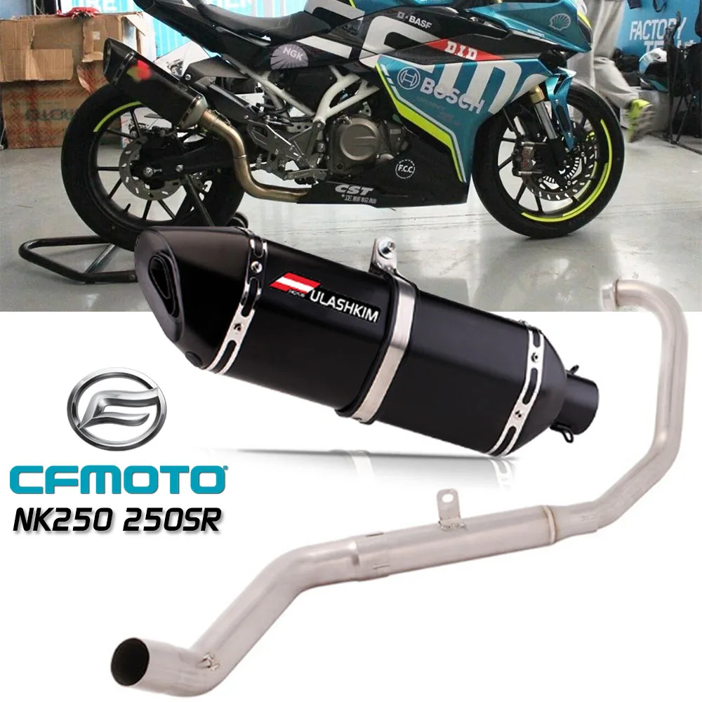 Full System Exhaust For CF Moto NK250 250SR Motorcycle Exhaust Muffler Escape Front Middle Link  Pipe With DB Killer Exhaust