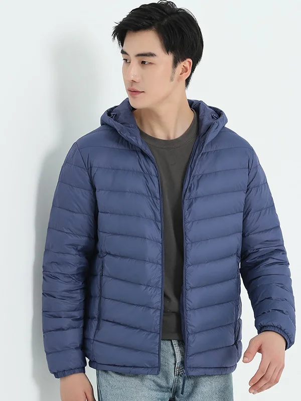 

Мужской пуховый Jaet Сверхлегкий ор с капюшоном Белый Du down Теплая верхняя одежда Повседневная одежда для улицы Ci Для поездок на работу Нейлон Fa...