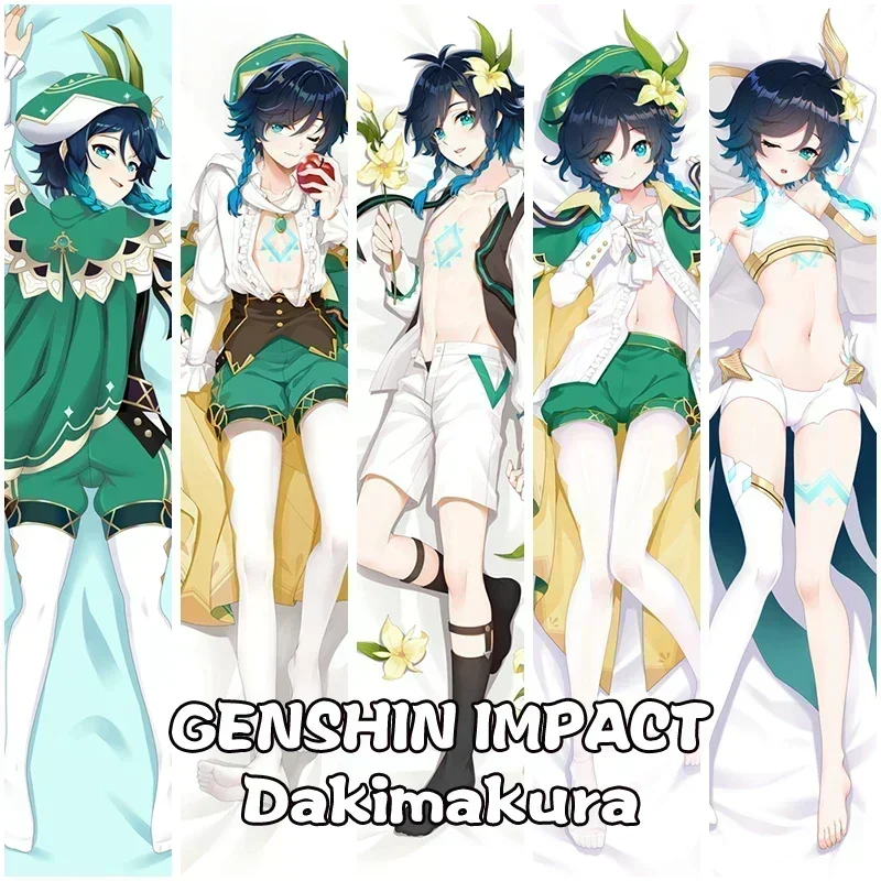 

Genshin Impact Venti Dakimakura Double-sided Bedding Anime Pillowcase Hugging Fullbody Long Pillow Cover Cosplay Dakimakura