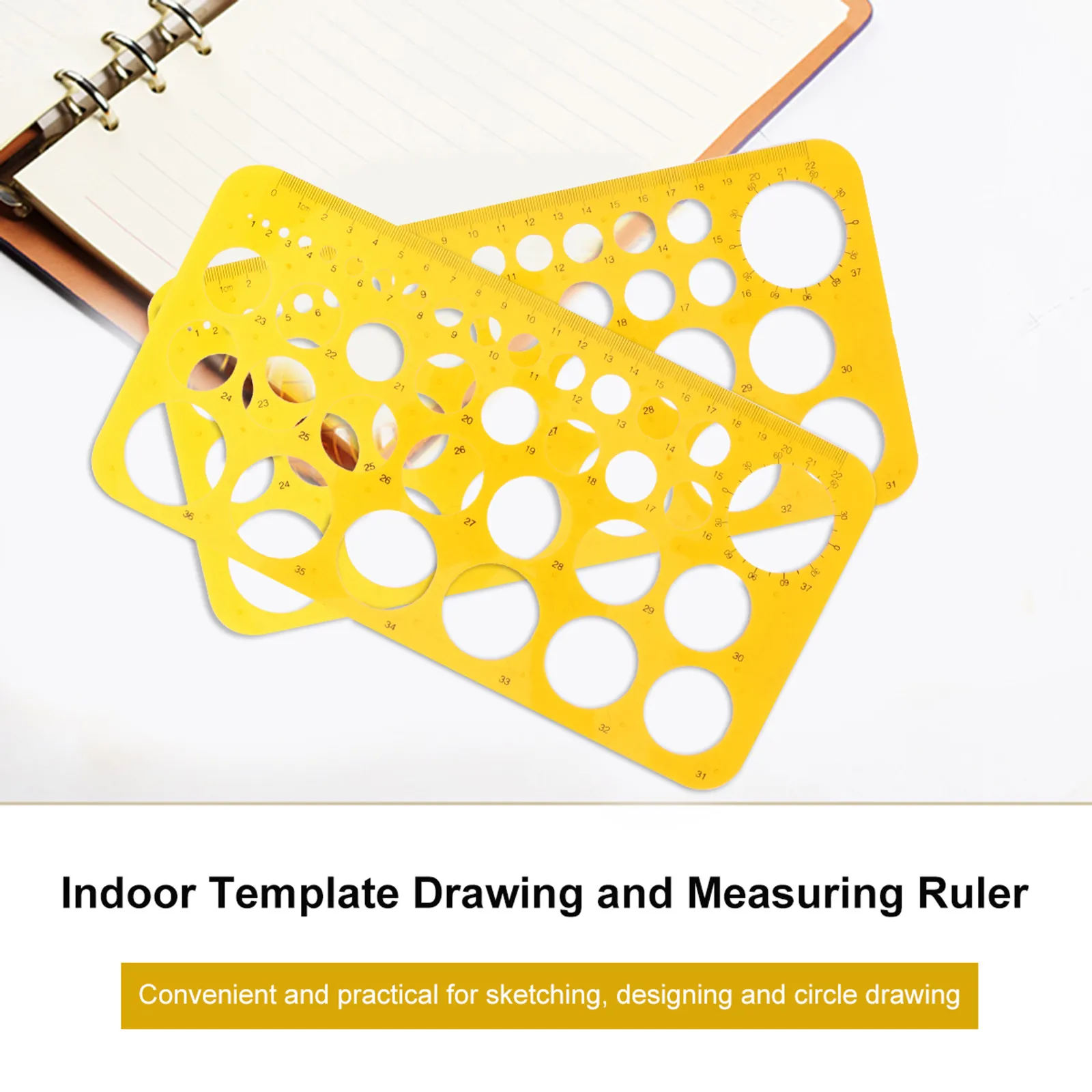 Professional Transparent Circle Drawing Template Plastic Drafting Ruler with Clear Scale Pattern for Architecture Art Design