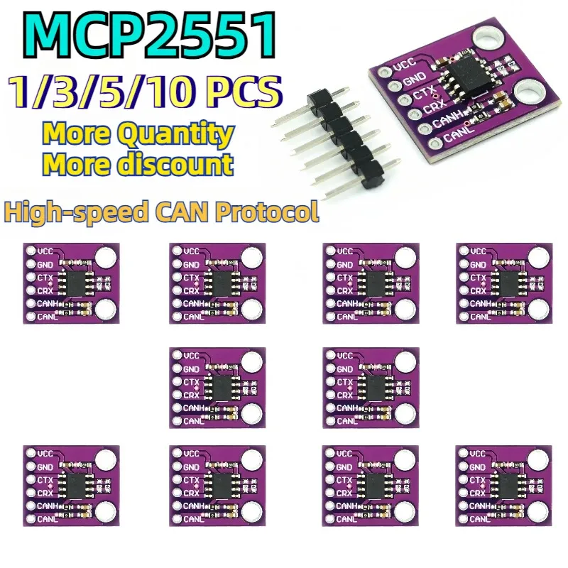 1/3/5/10PCS MCP2551 High Speed CAN Protocol Controller Bus Interface Module for Arduino