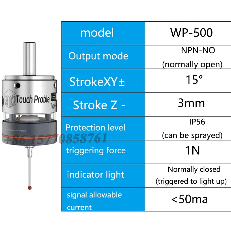 Imagem -04 - Localizador de Borda 3d Fotoelétrico de Alta Precisão Wp500 Centro de Usinagem Cnc Fresadora Repetibilidade de Centralização Automática 0.001