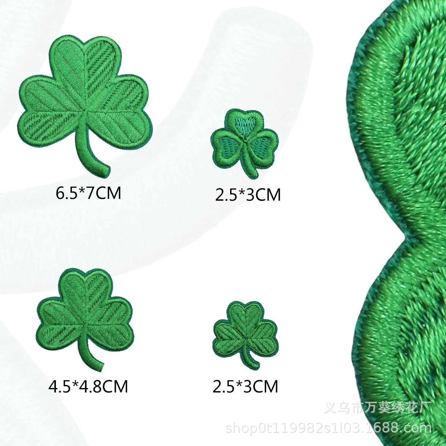 Holiday Atmosphere Small Leaf Patch Sticker Bag Decoration Embroidery Clover Embroidery Cloth Sticker St. Patrick's Chapter Boy