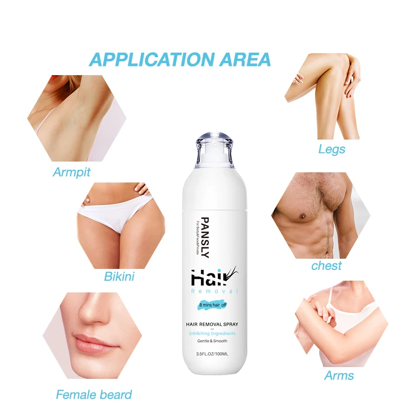 100ML Hair Removal Spray Intimate/Private Pubic And Bikini Area Painless Depilatory Inhibits Hair Growth Skin Silky Smooth