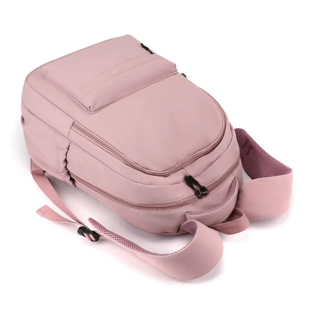 Zaino stile preppy tinta unita Borsa da scuola per studenti in stile coreano di grande capacità Borsa in nylon Borsa a tracolla per adolescenti Scuola