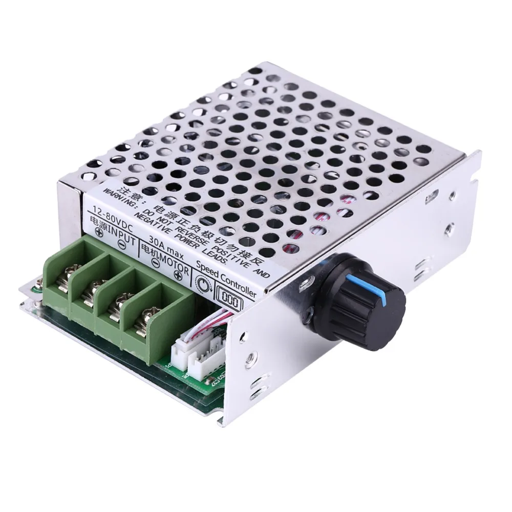 12V-80V Input Voltage DC Motor Speed Controller Digital LCD Display 30A Current Rating PWM Speed Controller With Case