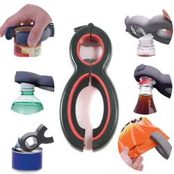 6 In 1 Multi Function Twist Bottle Opener, All In One Jar 8 Shaped Gripper Can Wine Beer Lid Twist Off