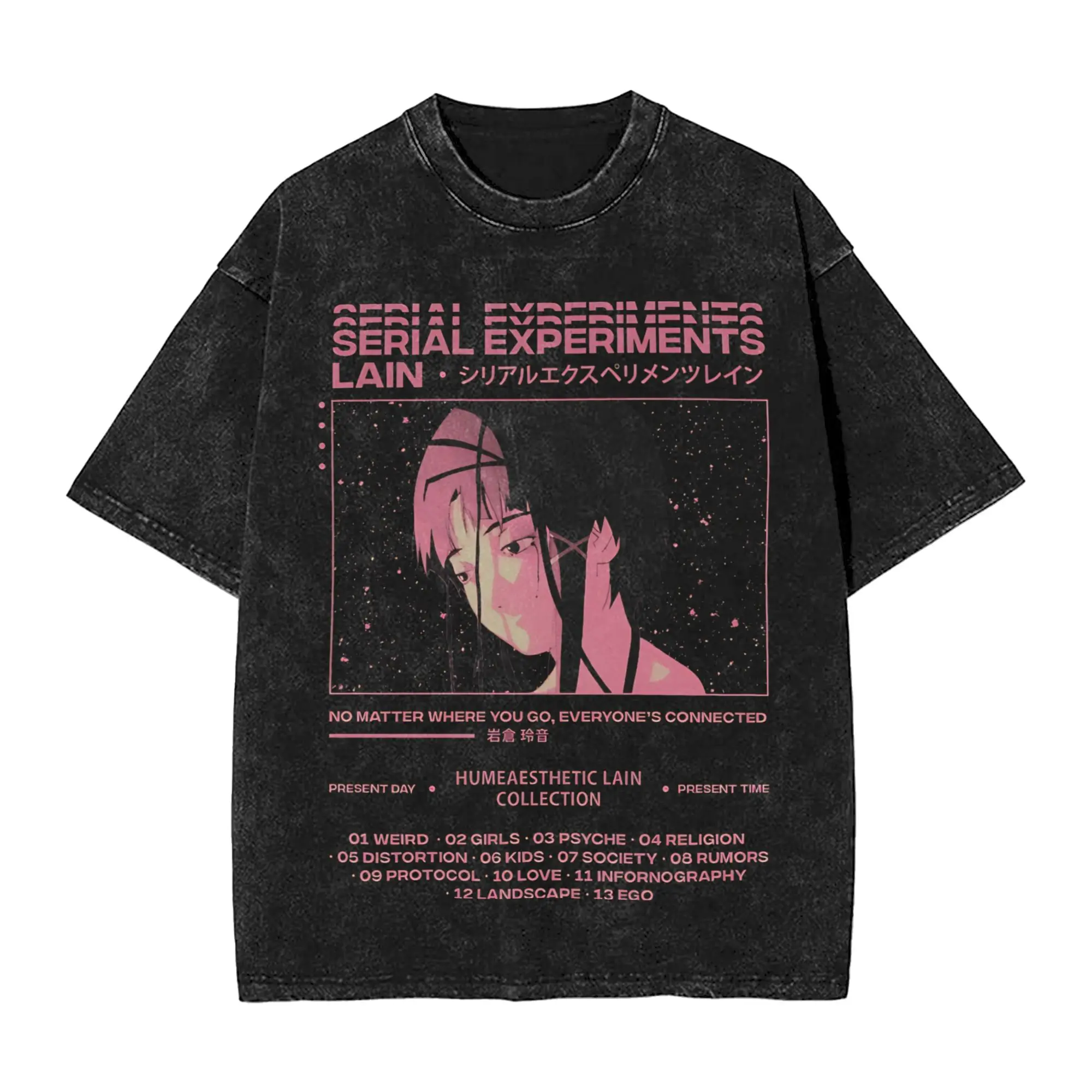 Serial Experiments Lain Aesthetic T Shirt Summer  Aesthetic T-Shirts Cotton Hipster Tshirt For Male Short Sleeve Design Clothing