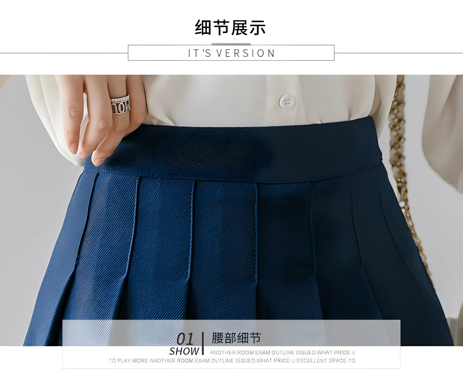 2024 Summer Women\'s commuter skirt Women\'s half skirt pleated skirt Fashion student A-style skirt