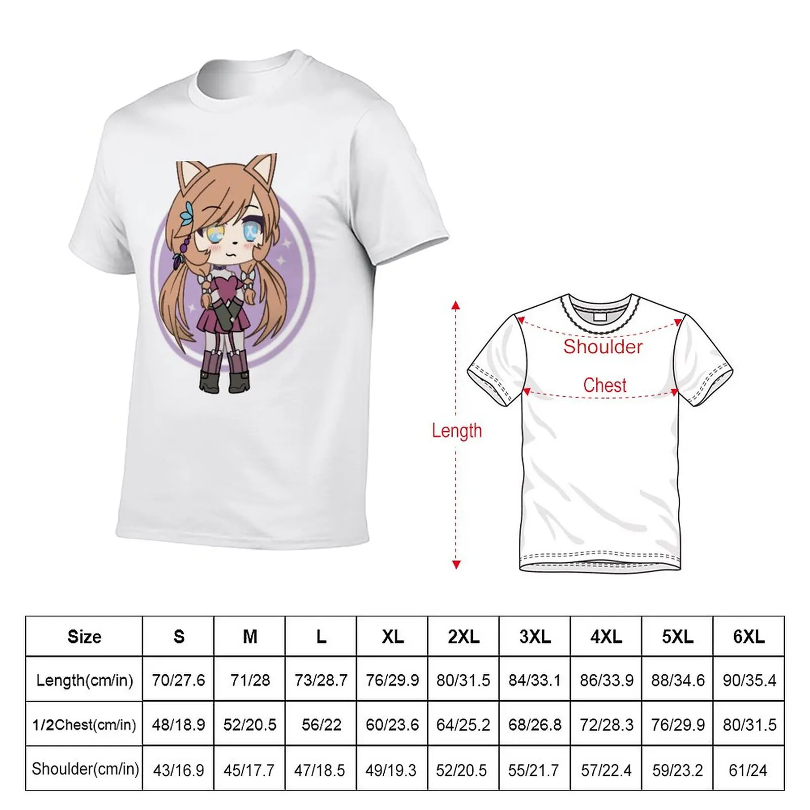 Cute Gacha Girl Foxy Chan T-Shirt Blouse summer tops t shirt for men