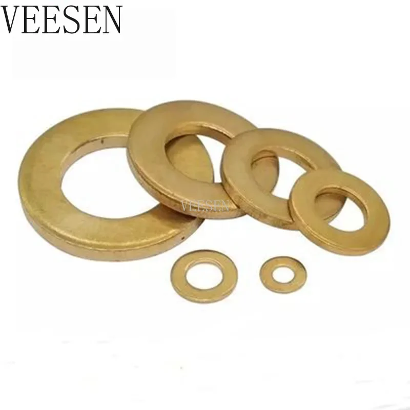 250pcs Meson Pad Copper Sheet Metal Collar Brass Flat Washer Gasket Ring Kits