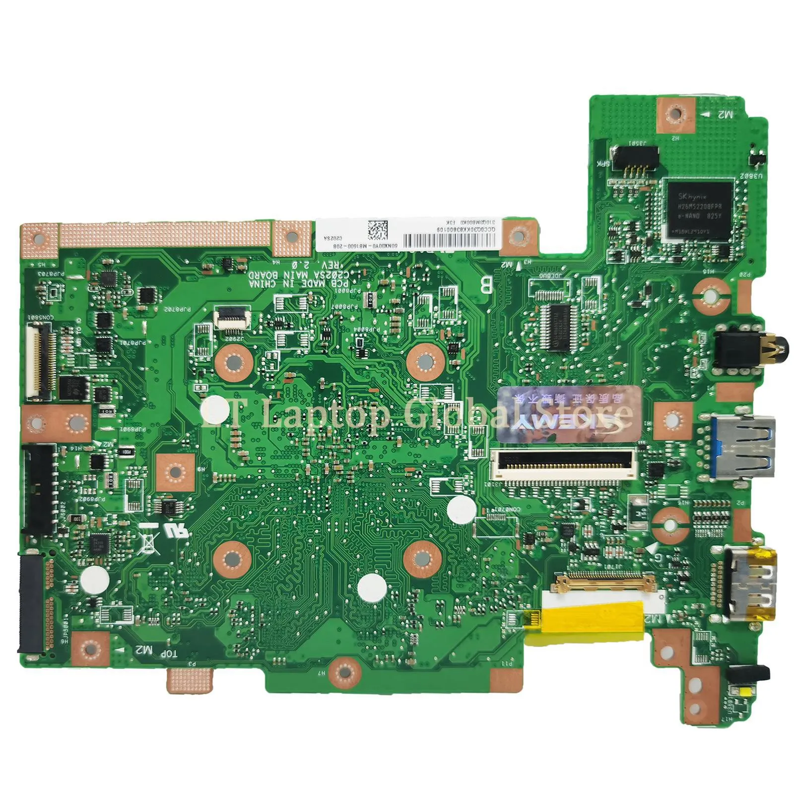 Carte mère d'ordinateur portable pour Asus C202SA C202S, carte mère d'ordinateur portable avec CPU N3060 2 Go/4 Go de RAM EMMC-16G carte mère