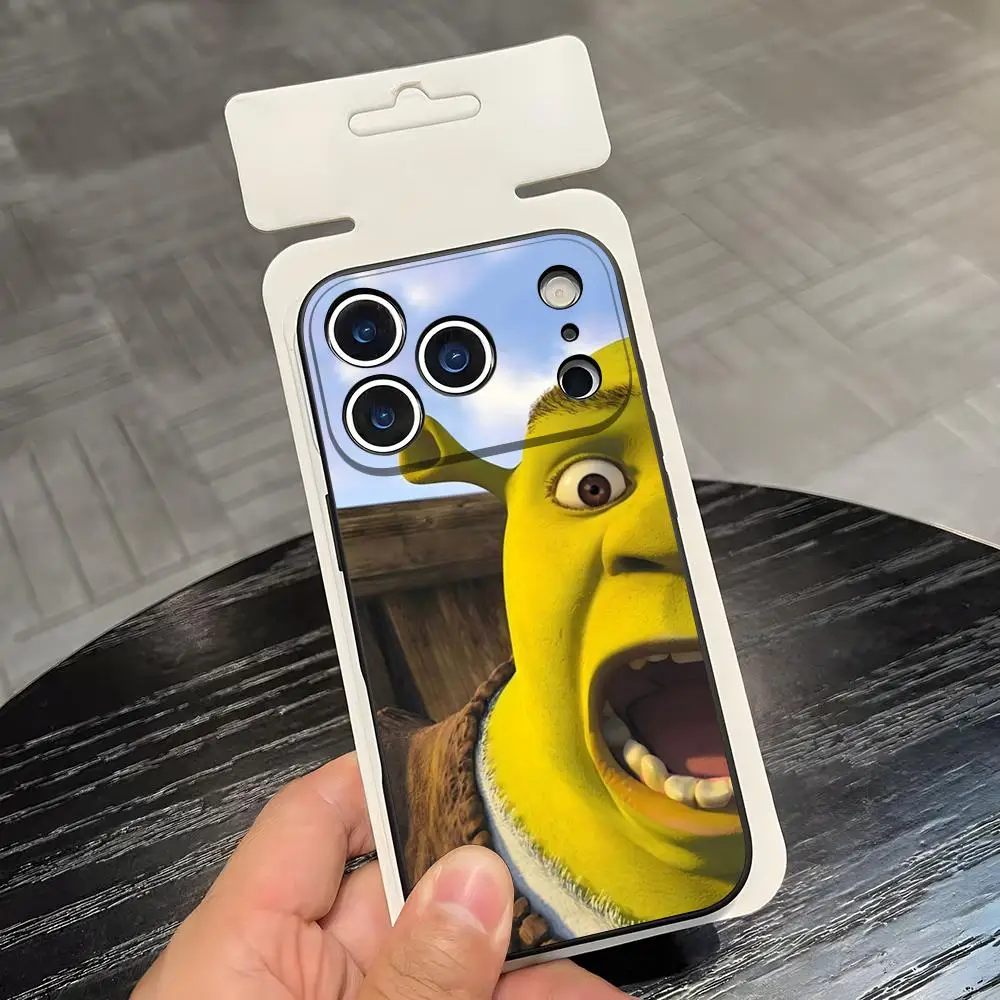 S-ShrekS Handyhülle für iPhone 17 Air 16 E Pro Max 15 14 13 Mini 12 Pro 11 Max Plus Schwarze Weiche Schutzhülle