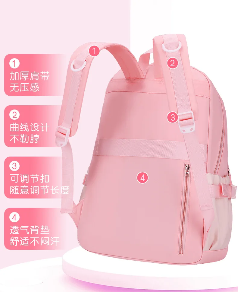 school bag Kids backpack water proof Preschool Ages 6-18 Spine protection Reduce the burden Large capacity