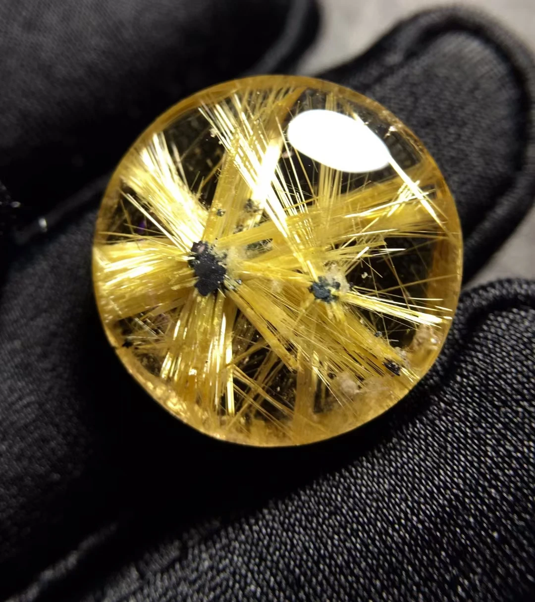 Natural Gold Rutilated Quartz Barrel Pendant Necklace Jewelry 18.6*8.3mm Yellow Rutilated Women Men AAAAAAA