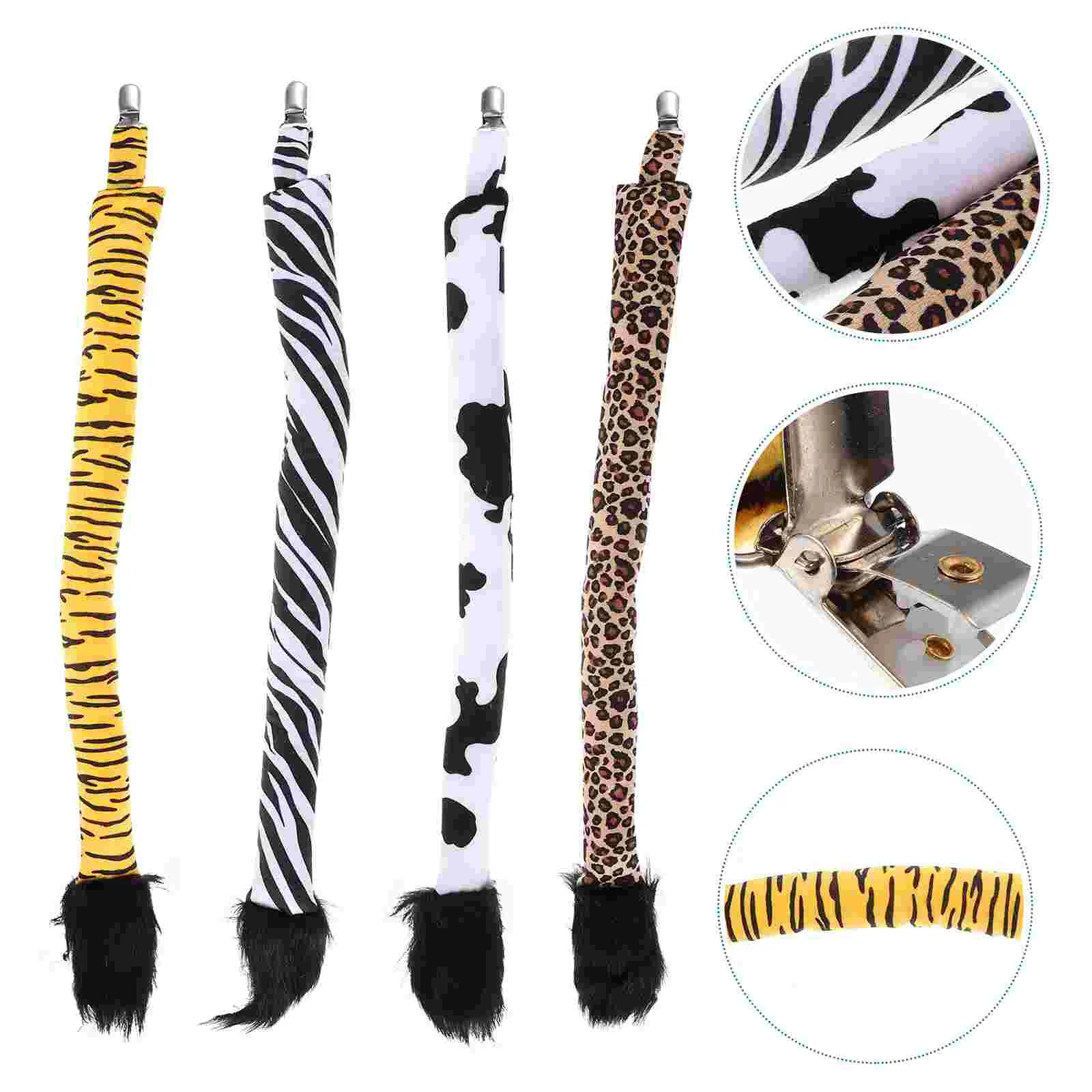 

4 Pcs Tail Animal Cosplay Prop Gift Supplies Fabric Tiger Costume Child Kids Accessory