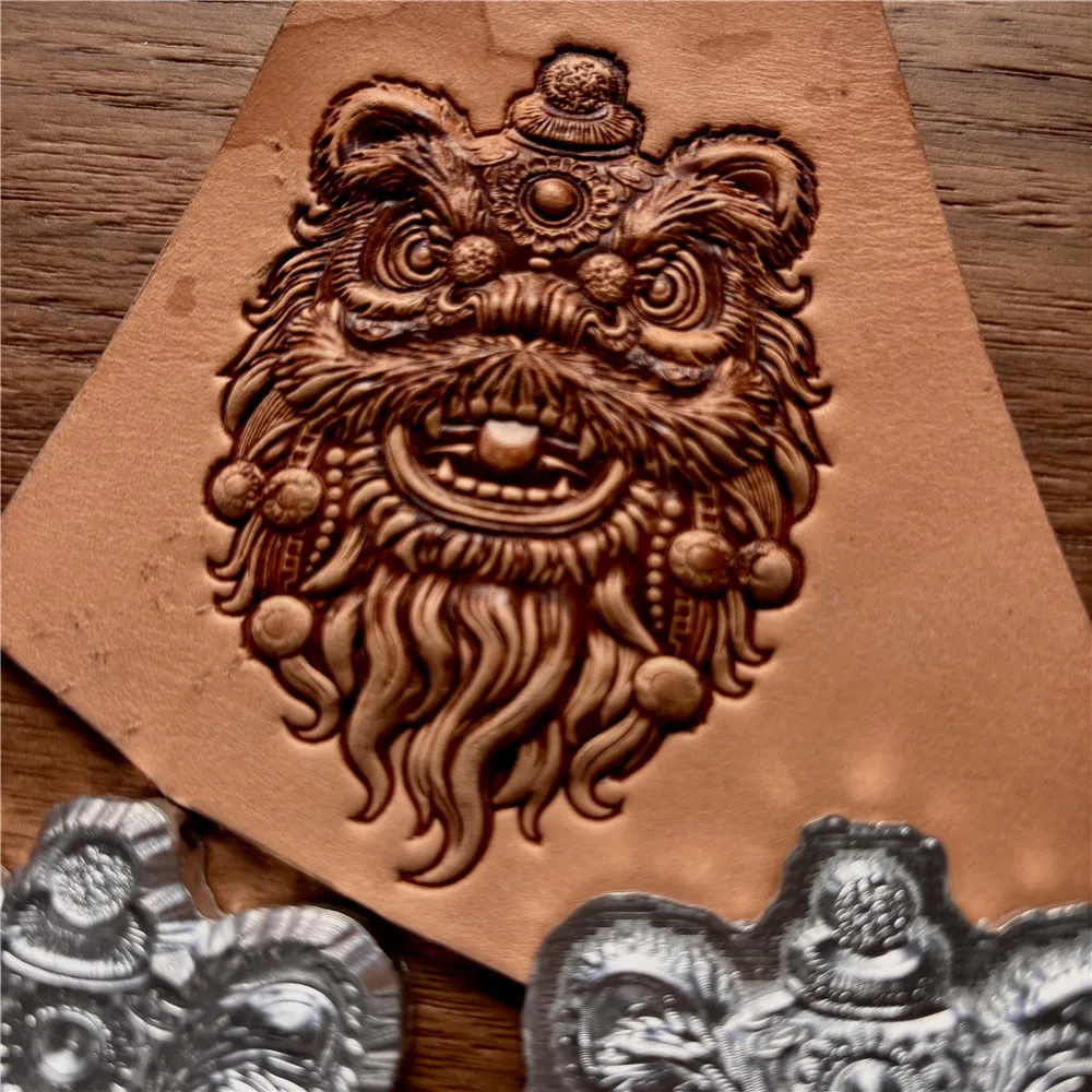 3D Lion Head Leather Embossing Mold Leather Carving Stamp Leathercraft Tool Pressing Stamping Stamper Shaping Molds