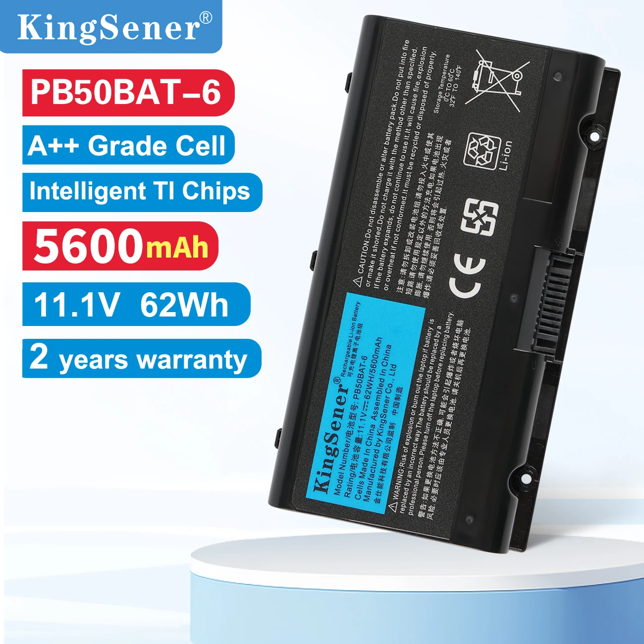 

KingSener PB50BAT-6 Laptop Battery For Clevo PB51RF-G PB70EF-G PB71EF-G For PowerSpec 1720 1520 For Sager NP8371 3INR19/66-2