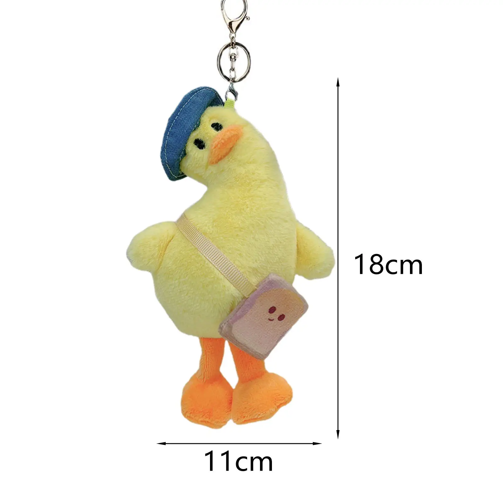 Llavero de peluche de pato, juguete de peluche de pato, muñeca divertida, colgante de bolso Adorable para llave de coche