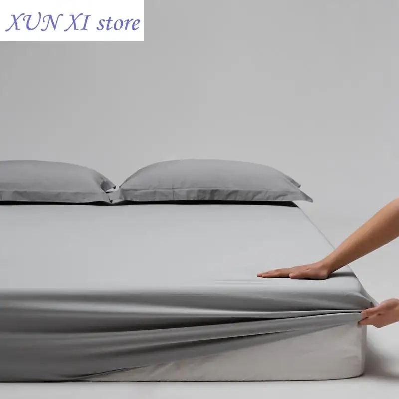 New Egyptian Cotton Fitted Sheet 1000 Thread Count Mattress Cover Four Corner with Elastic Band Bed Sheet Pillowcase Need Order