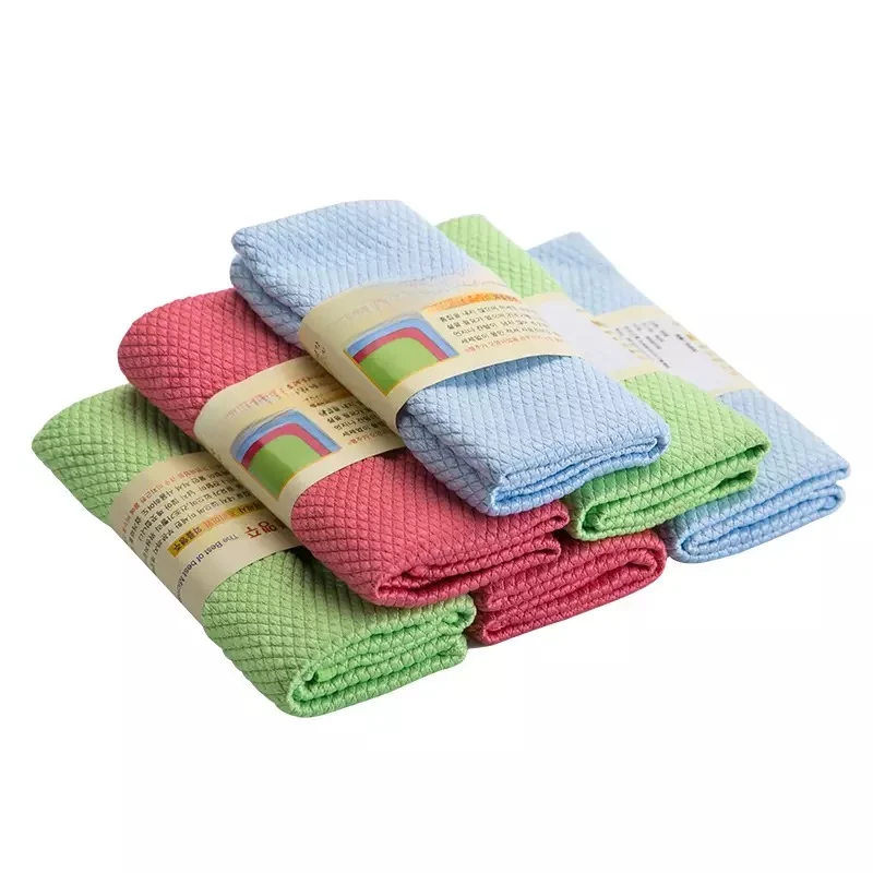 

Household kitchen cleaning cloth cloth dishwashing towel does not stain oil wipe glass mirror does not drop hair three diamond
