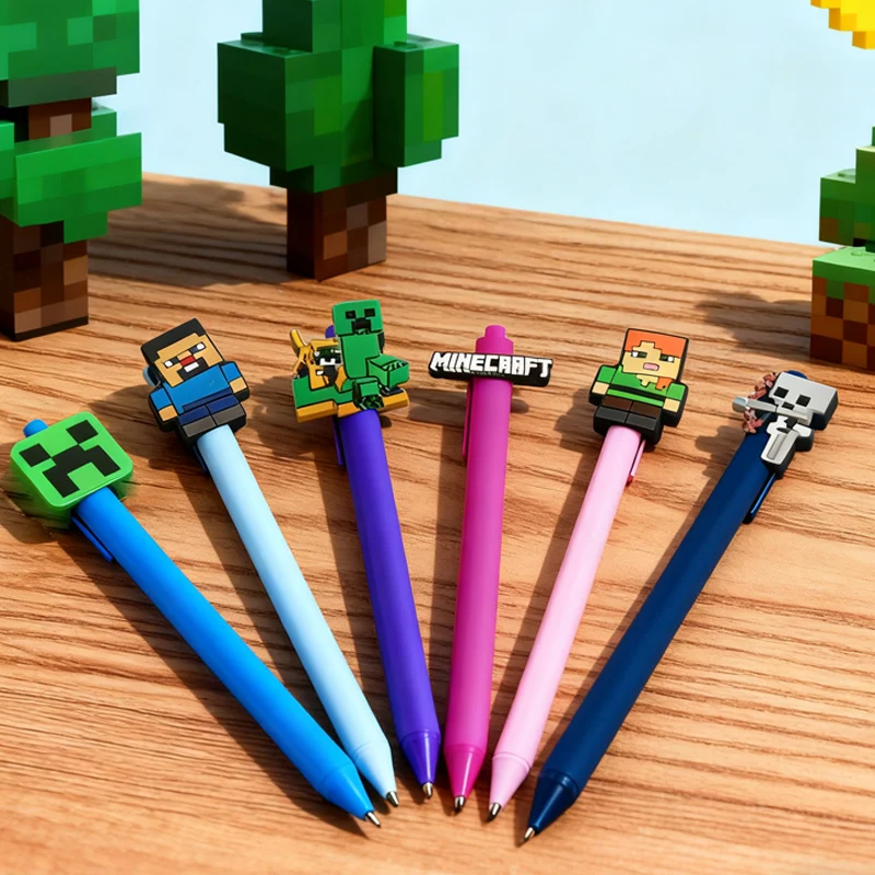 

New Pixel Game-themed Man Practical Pen Minecrafted Gel Pen Student Graduation Gift School Cartoon Pencil Supplies Birthday Gift