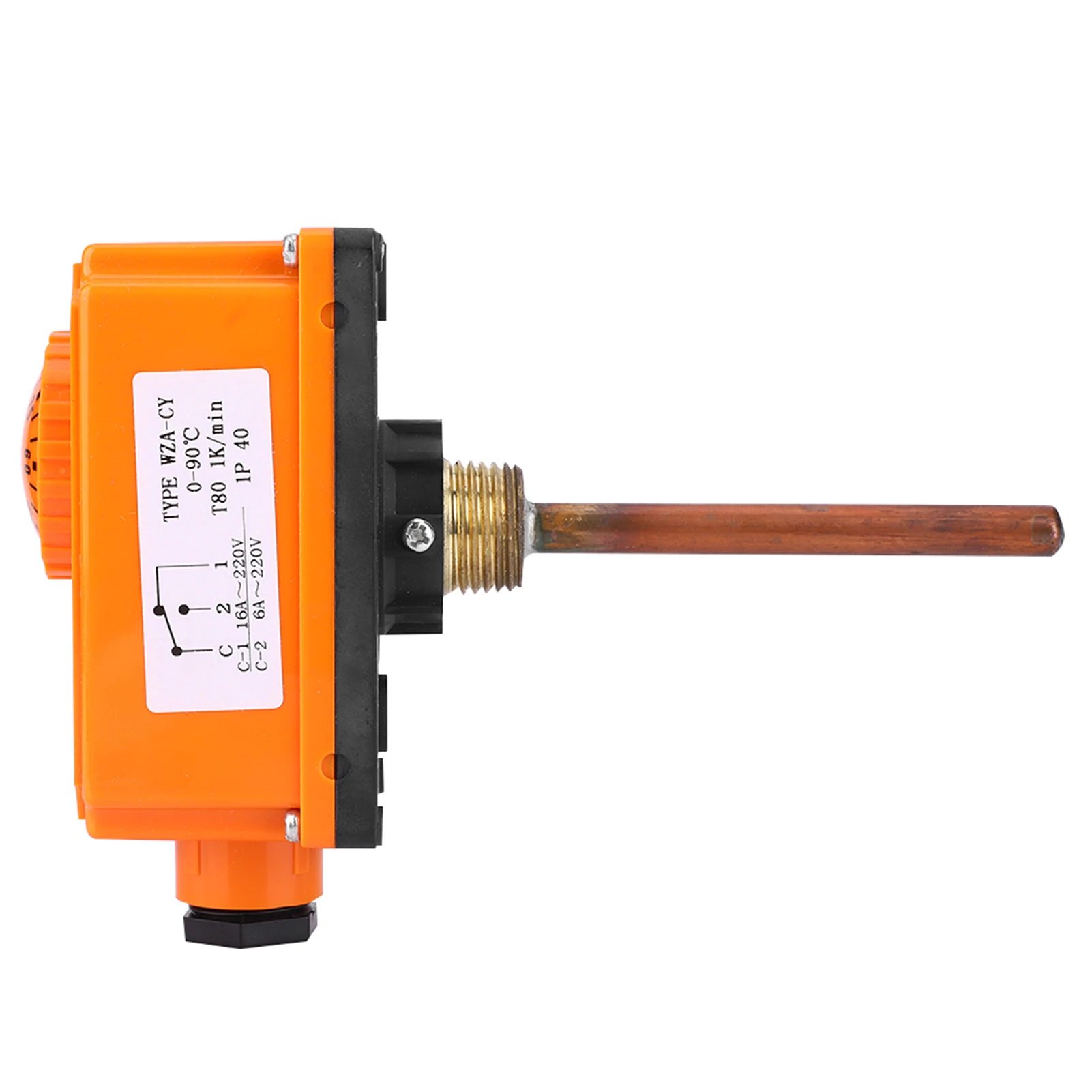 

G1/2 Male Thread Hot Pipe Thermostat Temperature Controller 90 ° C High Temperature Start Heating System Parts Thermostat