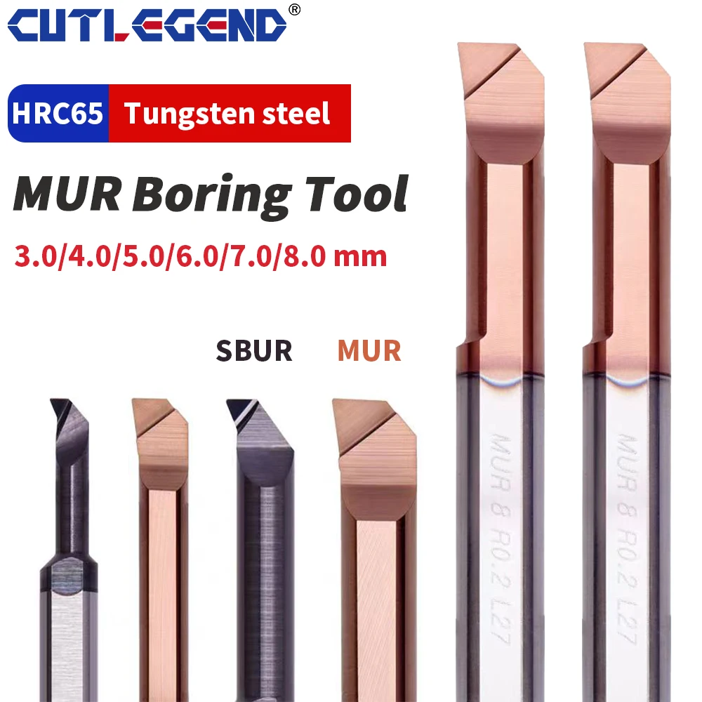 

Carbide Boring Bar MUR SBUR Miniature Internal Turing Tool Small Hole Bore Solid Lathe Cutter Coated MUR6 MUR4 MUR8 R0.15 R0.2