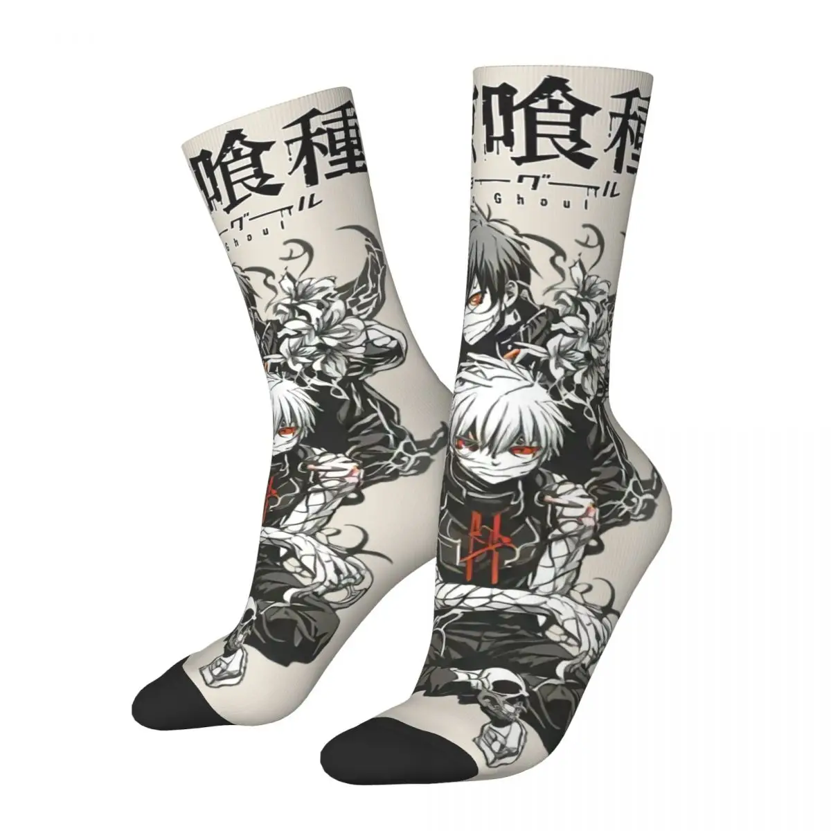 Anime Tokio Ghul gemütliche Unisex-Socken, wind dichte glückliche 3D-Drucksocken, verrückte Streetstyle-Socke