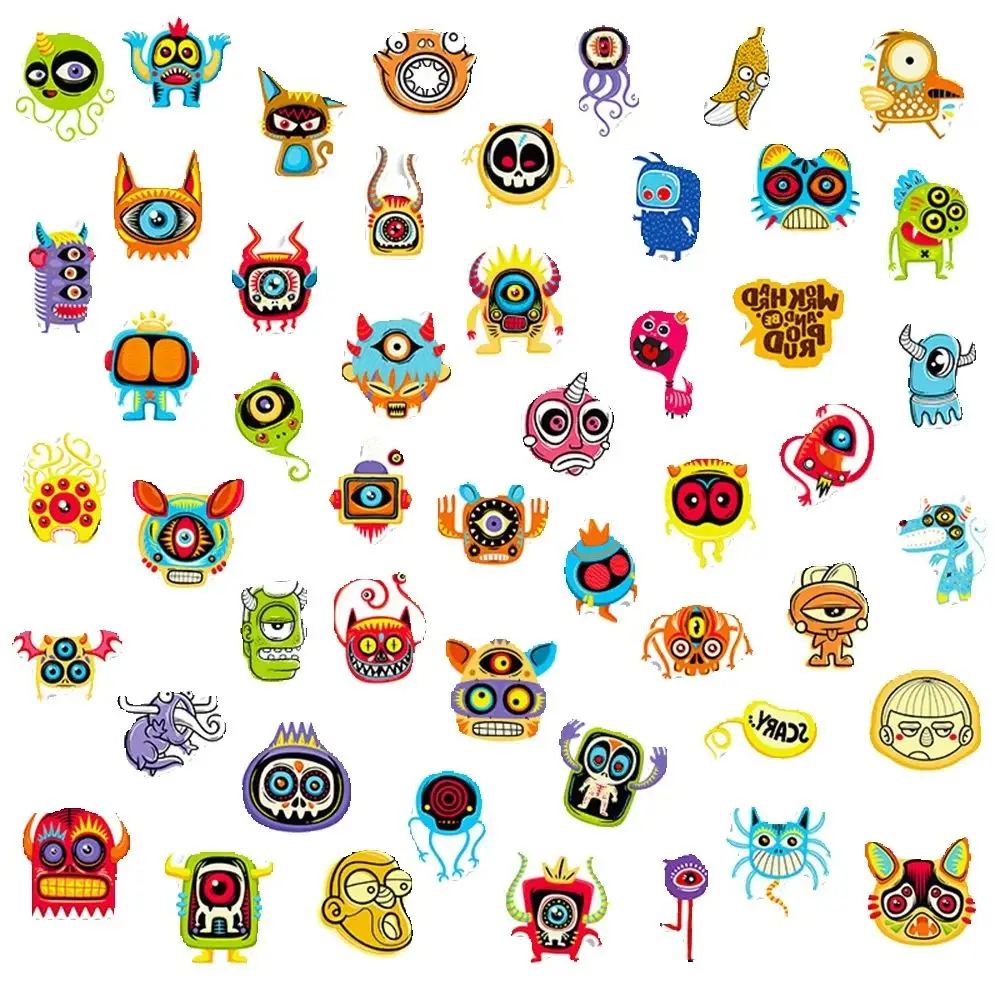 50 STKS gepersonaliseerde cartoon animatie kleine monster graffiti sticker laptop fiets gitaar sticker