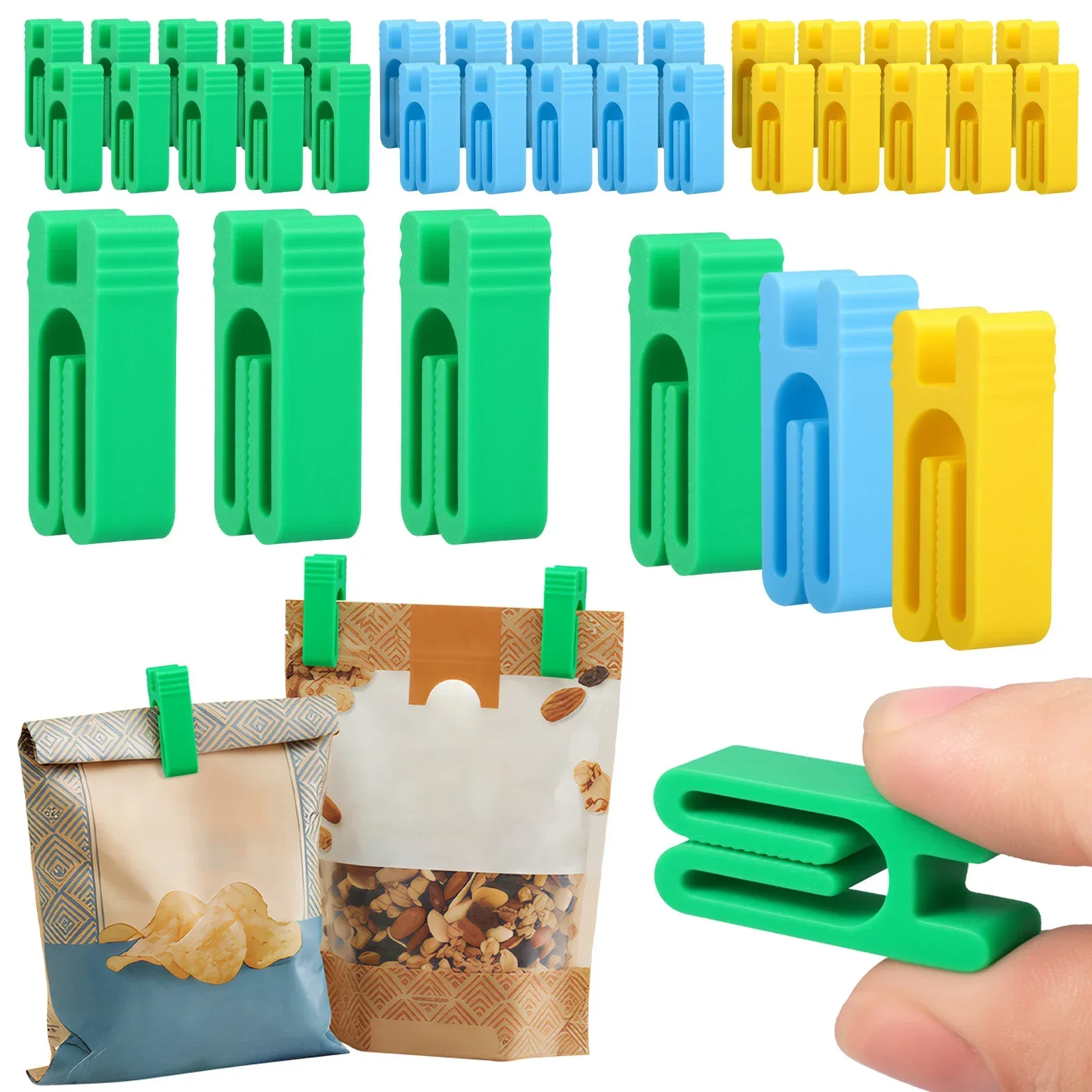 10 Pcs Food Sealing Clips Snack Bag Plastic Sealer Clip Reusable Moisture Proof and Leak Proof for Snack Keep Food Fresh