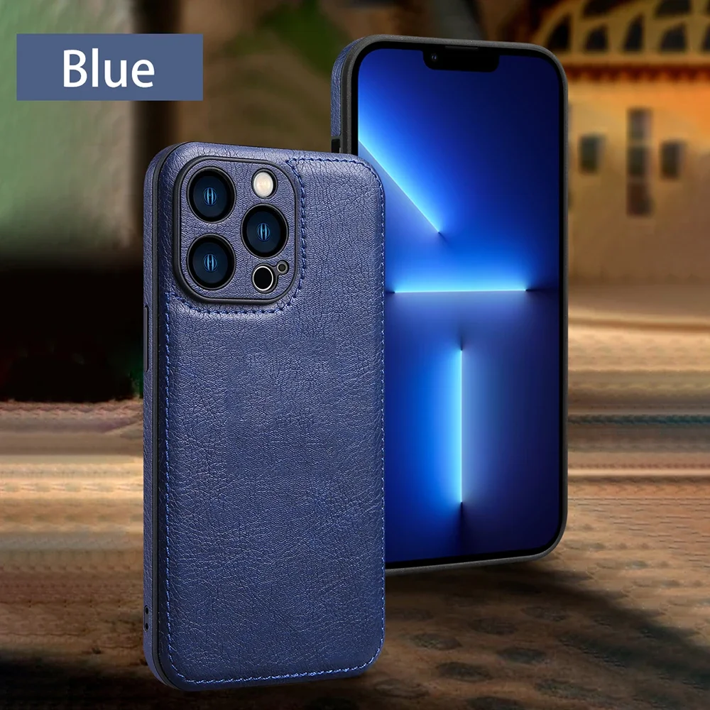 Ultradünne Lederhülle für iPhone 17 18 Pro Max 16 16e 15 14 13 12 11 XR 18Pro mit Objektivschutz iPhone17 Handyhülle Coque – Detail 13