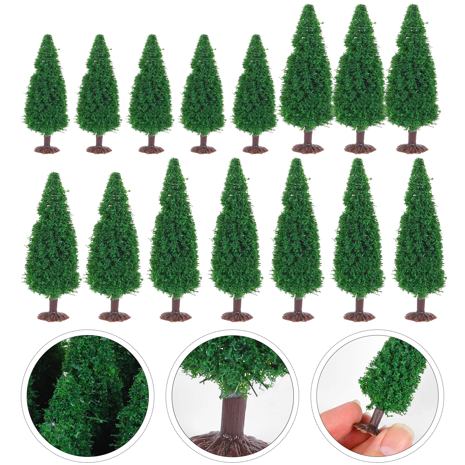 

15pcs Christmas Tree Materials Fake Trees Mini Pine Scenery Sand Tray Construction Green Home Decoration Landscape Props