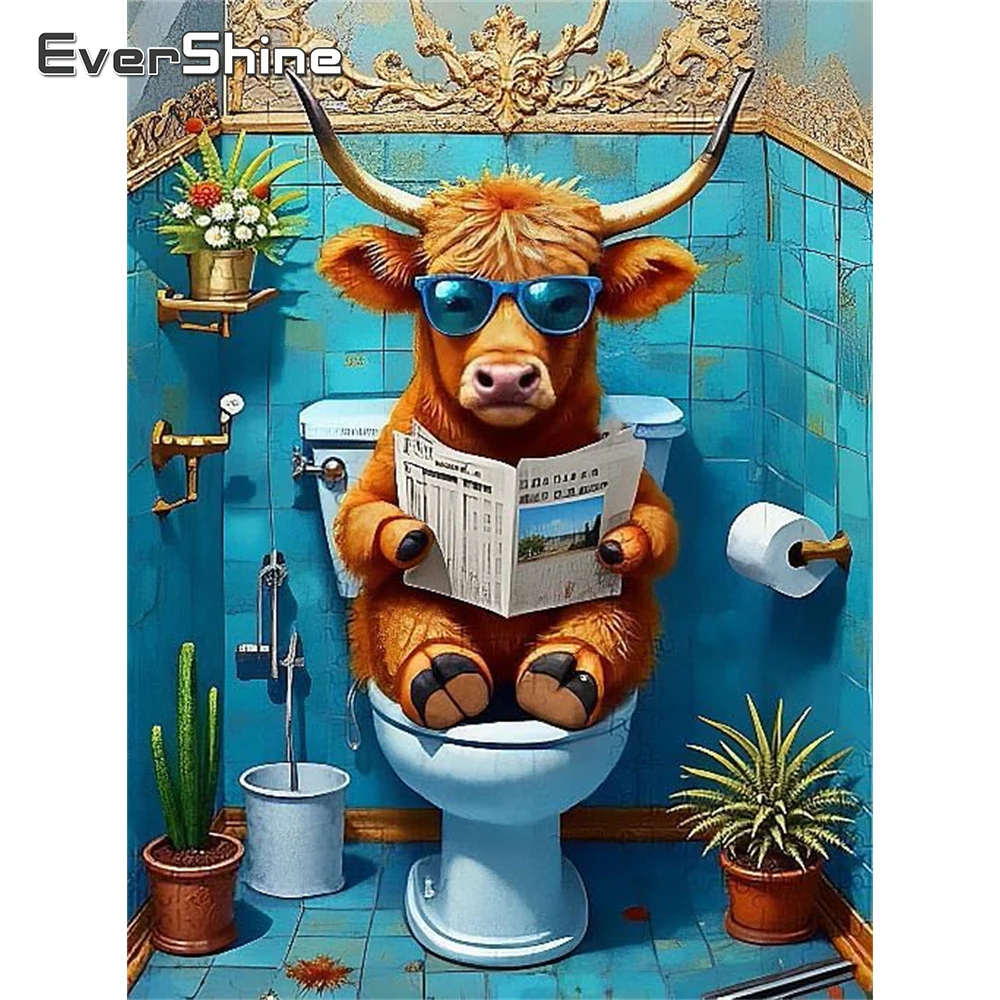 Evershine Rinder Diamant Mosaik Tier DIY Muster für Erwachsene Anfänger Diamant Malerei Toilette Stickerei Home Dekoration