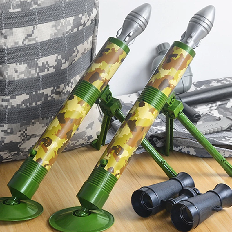 Mini Mörtel Rakete Launcher Munition Mit Licht Im Freien Simulierten Schießen Pädagogisches Militärische Überleben Spielzeug Geschenk Für Kinder